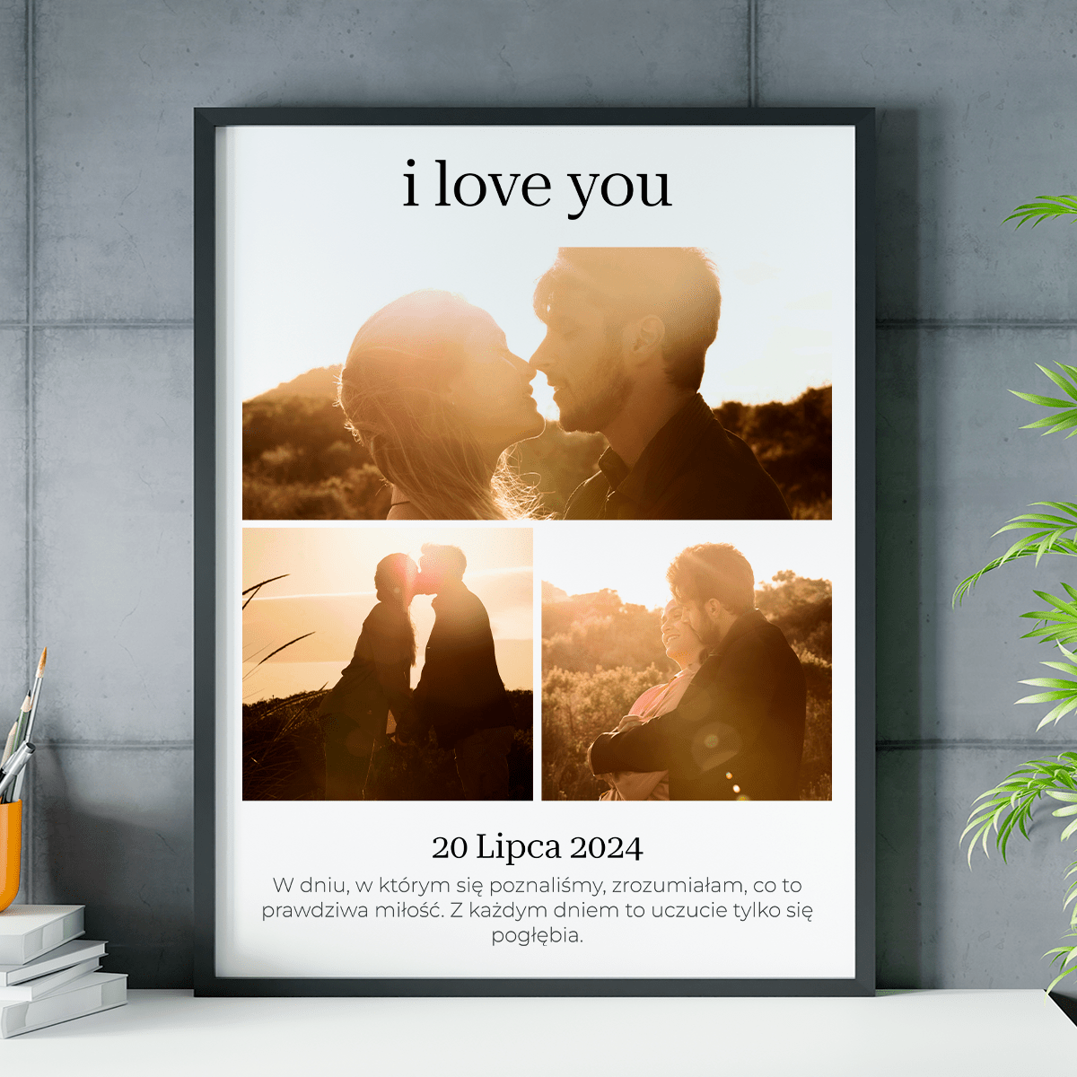 I love you - plakat, spersonalizowany prezent dla chłopaka - idamell.com