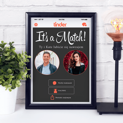 Idealnie dopasowani - Druk na szkle, spersonalizowany prezent dla pary - idamell.com