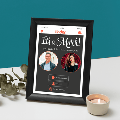 Idealnie dopasowani - Druk na szkle, spersonalizowany prezent dla pary - idamell.com