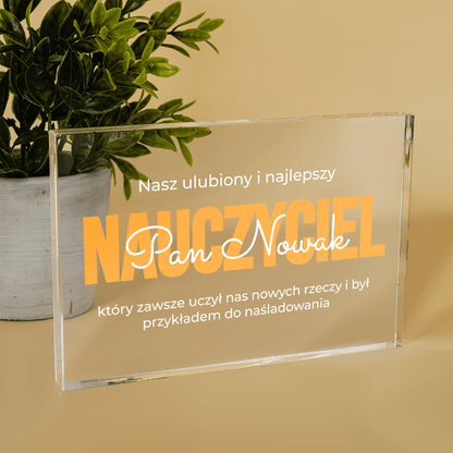 Idealny nauczyciel - Druk na szkle, spersonalizowany prezent dla nauczyciela - idamell.com