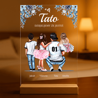 Idealny tata - Druk na szkle, spersonalizowany prezent dla taty - idamell.com