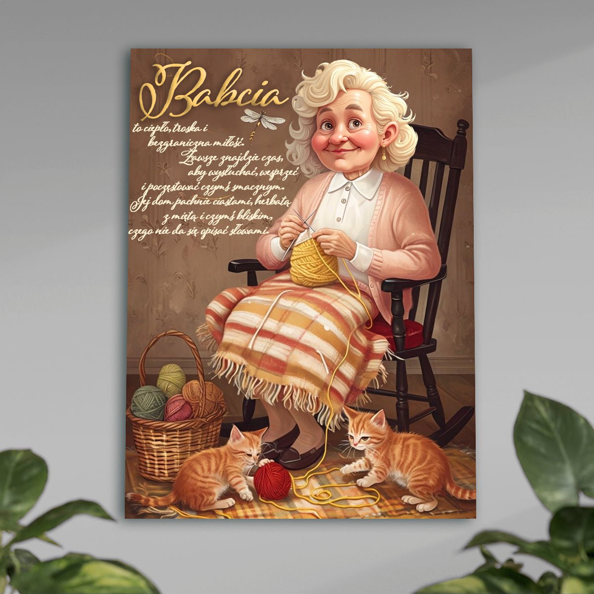 Ilustracja dla babci + tekst - plakat, spersonalizowany prezent dla babci - idamell.com