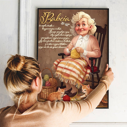 Ilustracja dla babci + tekst - plakat, spersonalizowany prezent dla babci - idamell.com