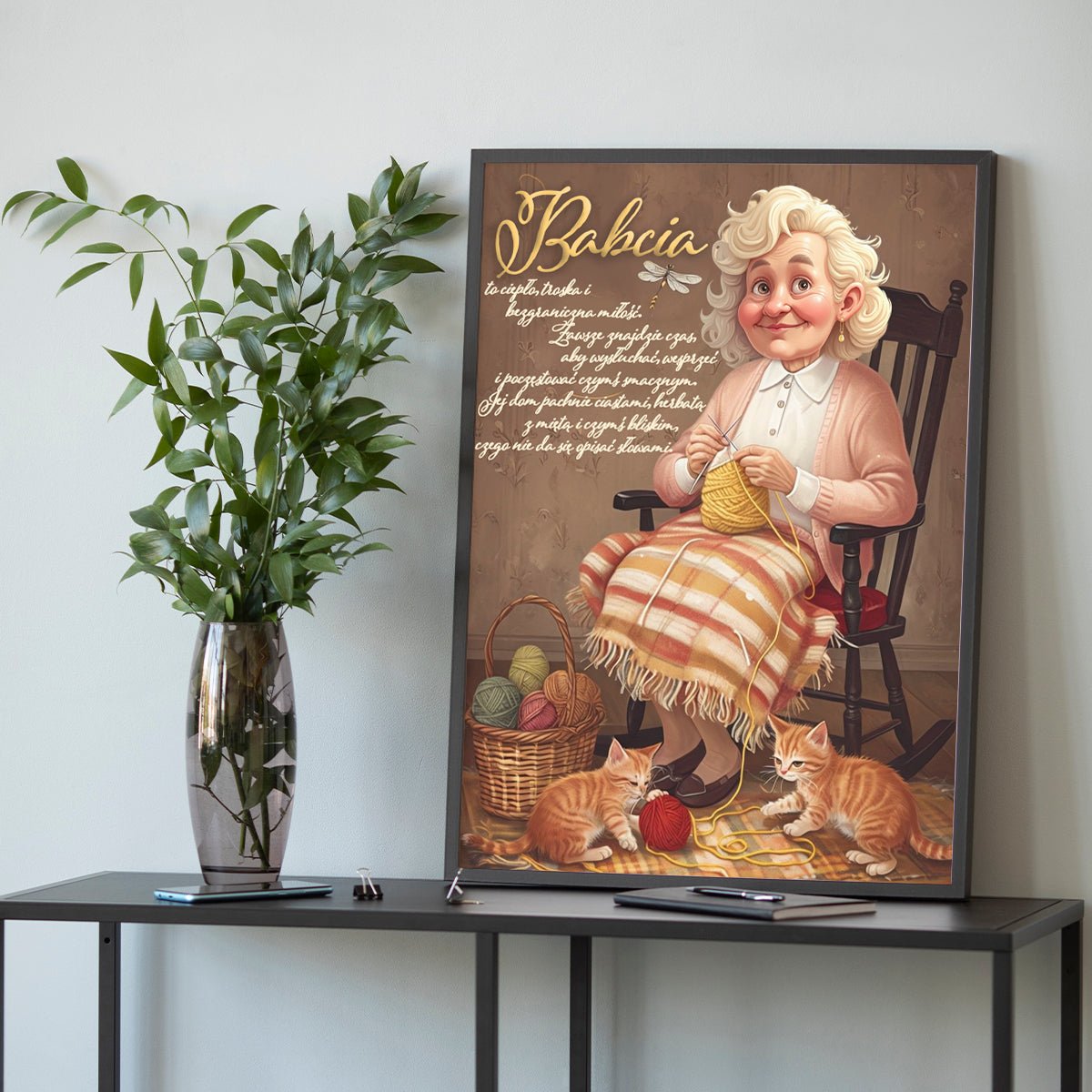 Ilustracja dla babci + tekst - plakat, spersonalizowany prezent dla babci - idamell.com