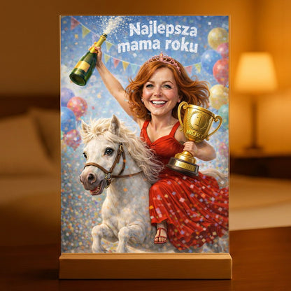 Ilustracja mamy - Druk na szkle, spersonalizowany prezent dla mamy - idamell.com