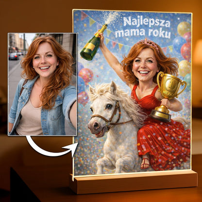 Ilustracja mamy - Druk na szkle, spersonalizowany prezent dla mamy - idamell.com