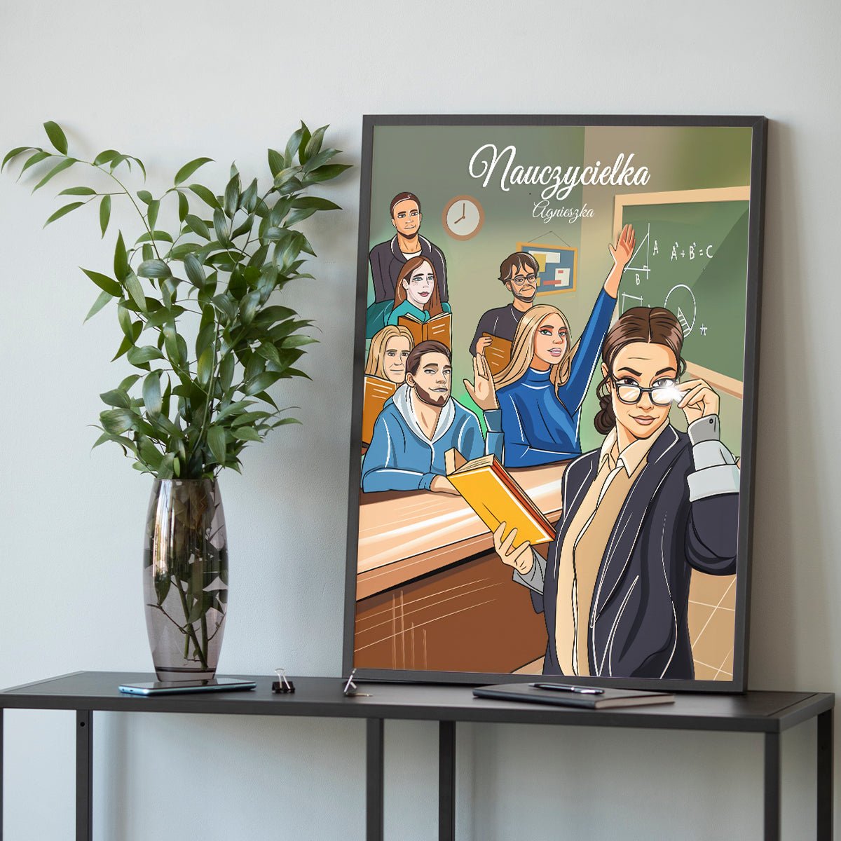 Ilustracja NAUCZYCIEL - plakat, spersonalizowany prezent dla nauczyciela - idamell.com