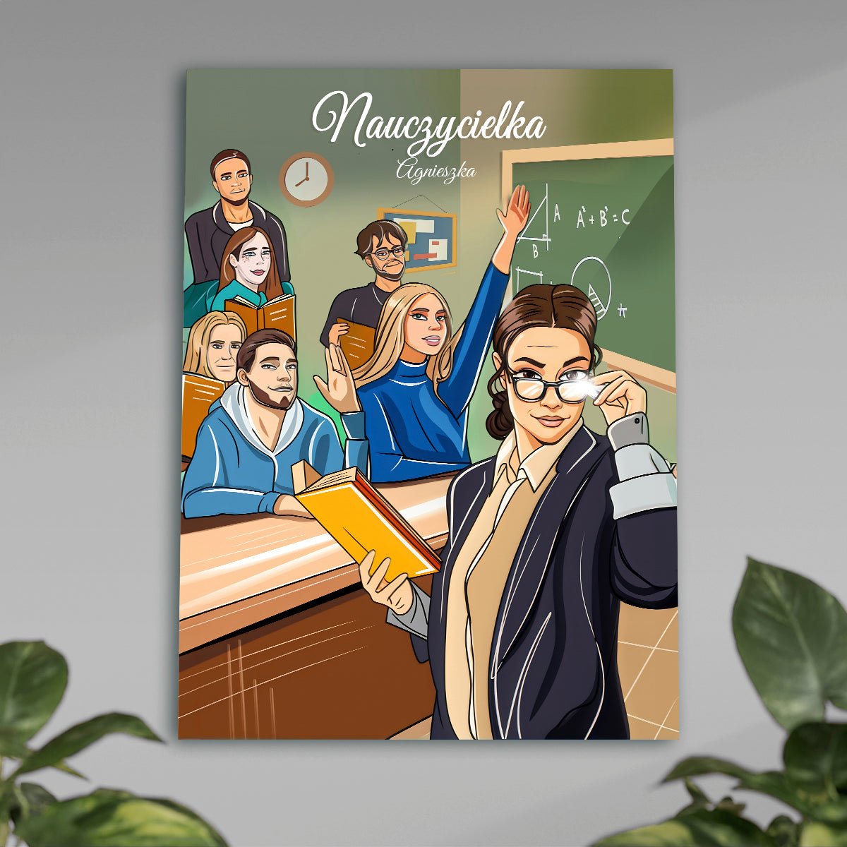 Ilustracja NAUCZYCIEL - plakat, spersonalizowany prezent dla nauczyciela - idamell.com