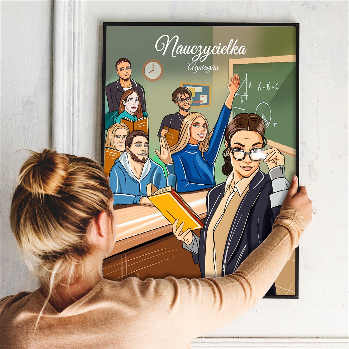 Ilustracja NAUCZYCIEL - plakat, spersonalizowany prezent dla nauczyciela - idamell.com