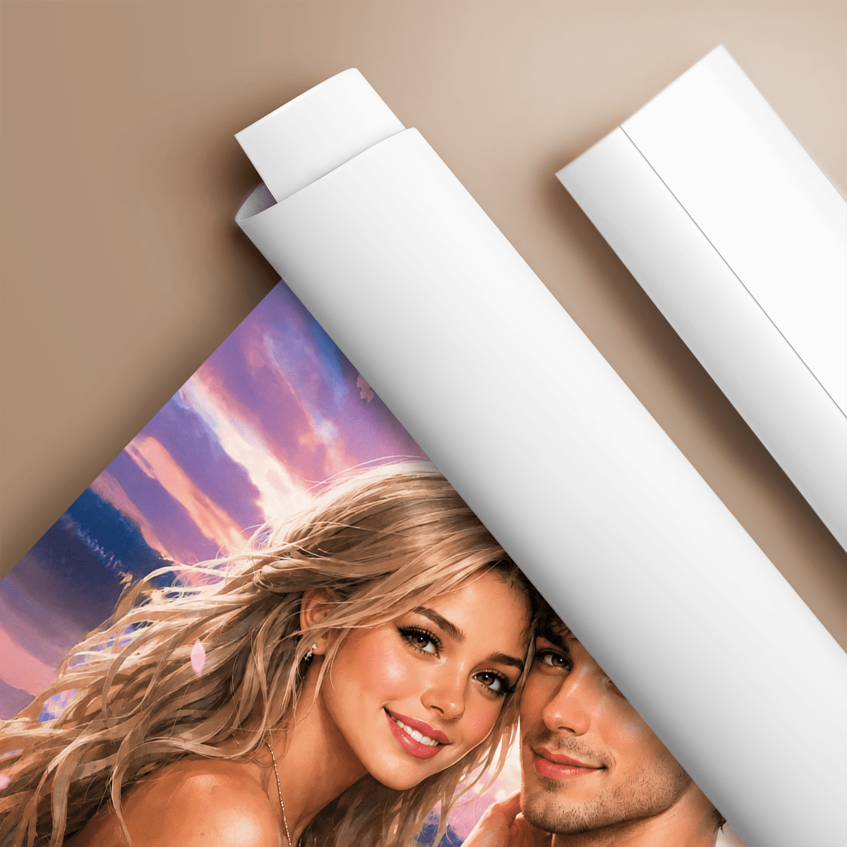 Ilustracja w stylu Anime - plakat, spersonalizowany prezent dla pary - idamell.com