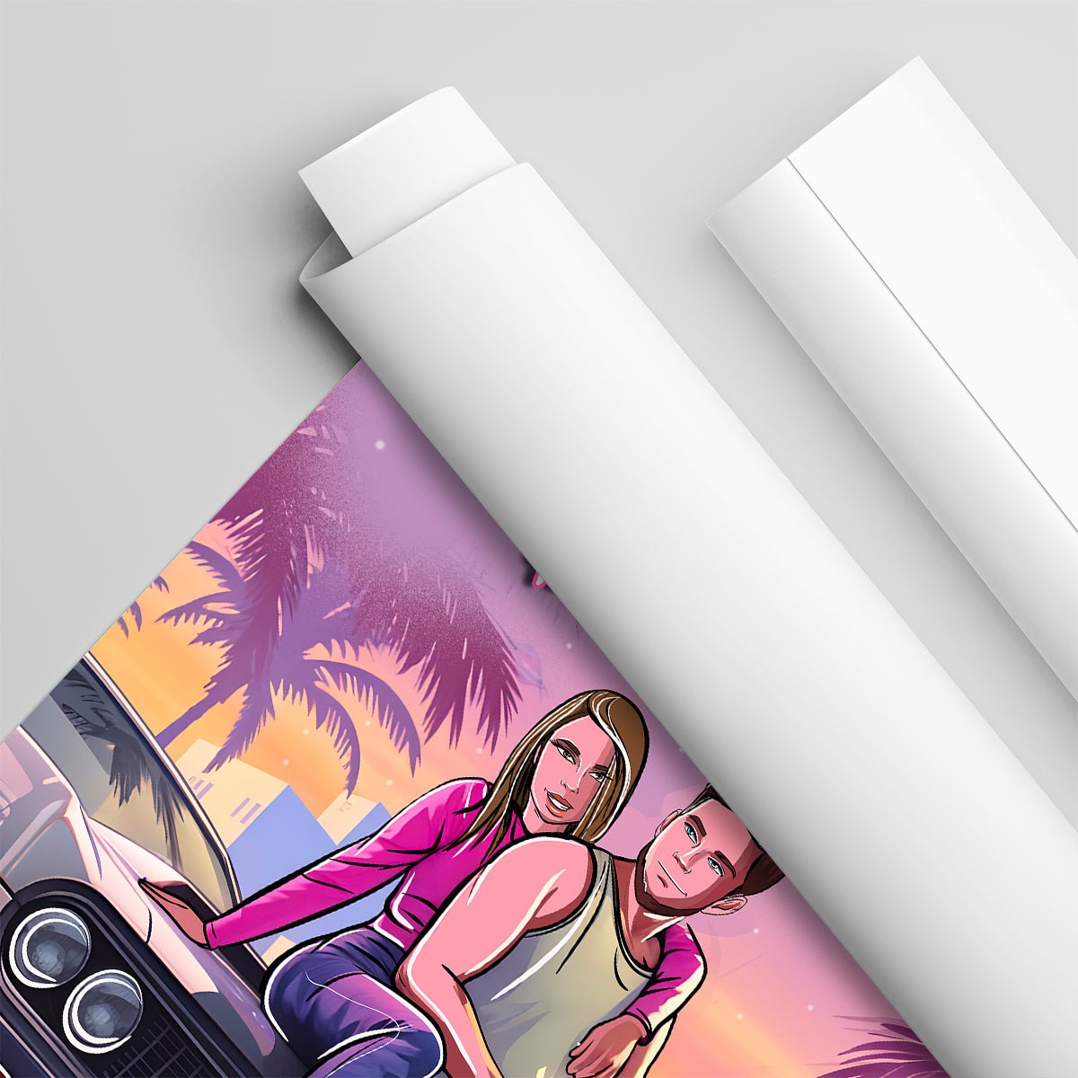 Ilustracja w stylu GTA - plakat, spersonalizowany prezent dla chłopaka - idamell.com
