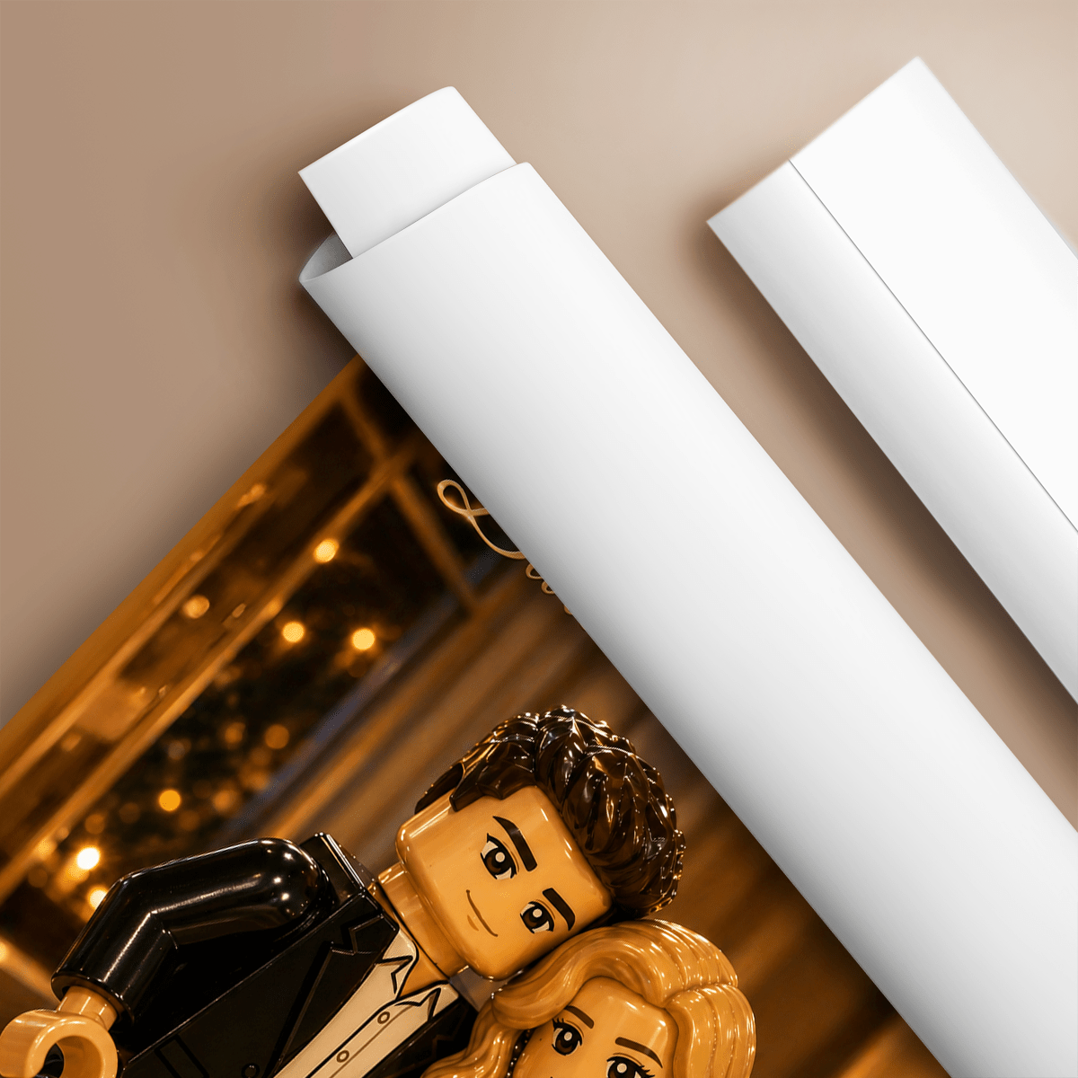 Ilustracja w stylu Lego - plakat, spersonalizowany prezent dla pary - idamell.com