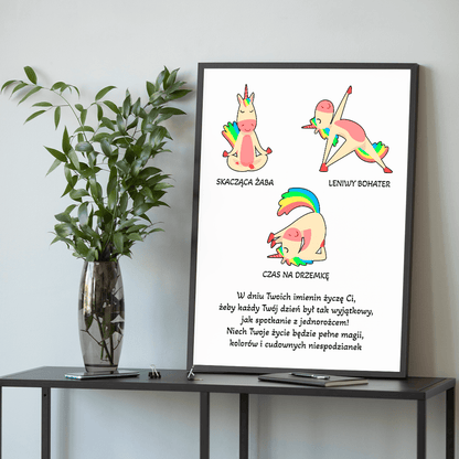 Imieninowe życzenia - plakat, spersonalizowany prezent dla niej - idamell.com