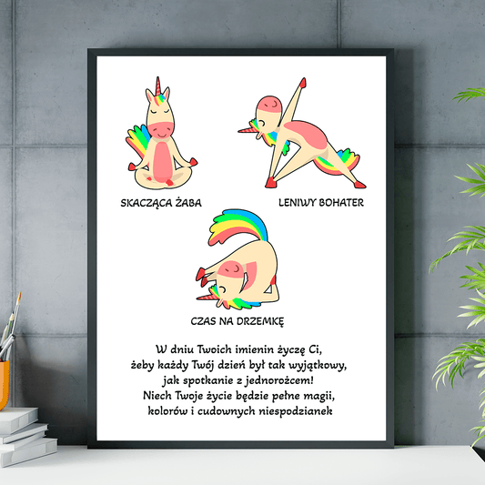 Imieninowe życzenia - plakat, spersonalizowany prezent dla niej - idamell.com