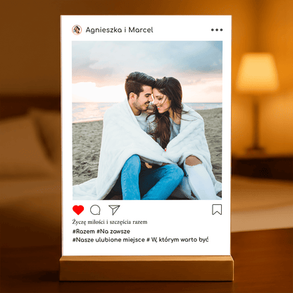 Instagram para - Druk na szkle, spersonalizowany prezent dla pary - idamell.com