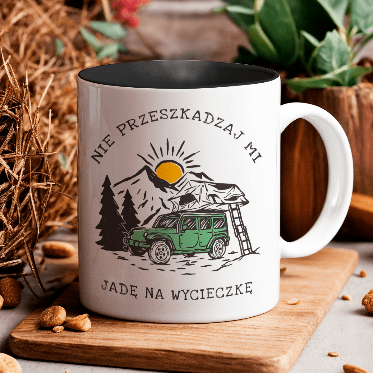 Jadę na wycieczkę - 1x Kubek z nadrukiem, spersonalizowany prezent dla podróżnika - idamell.com