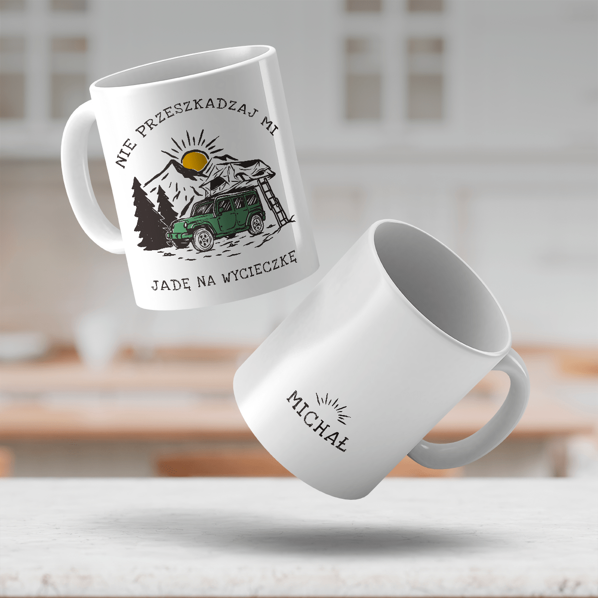 Jadę na wycieczkę - 1x Kubek z nadrukiem, spersonalizowany prezent dla podróżnika - idamell.com