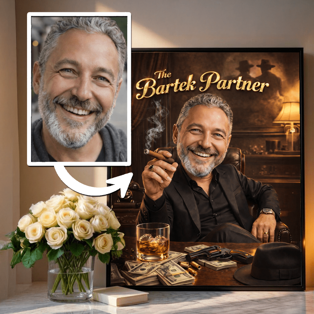 Jak gangster - plakat, spersonalizowany prezent dla niego - idamell.com