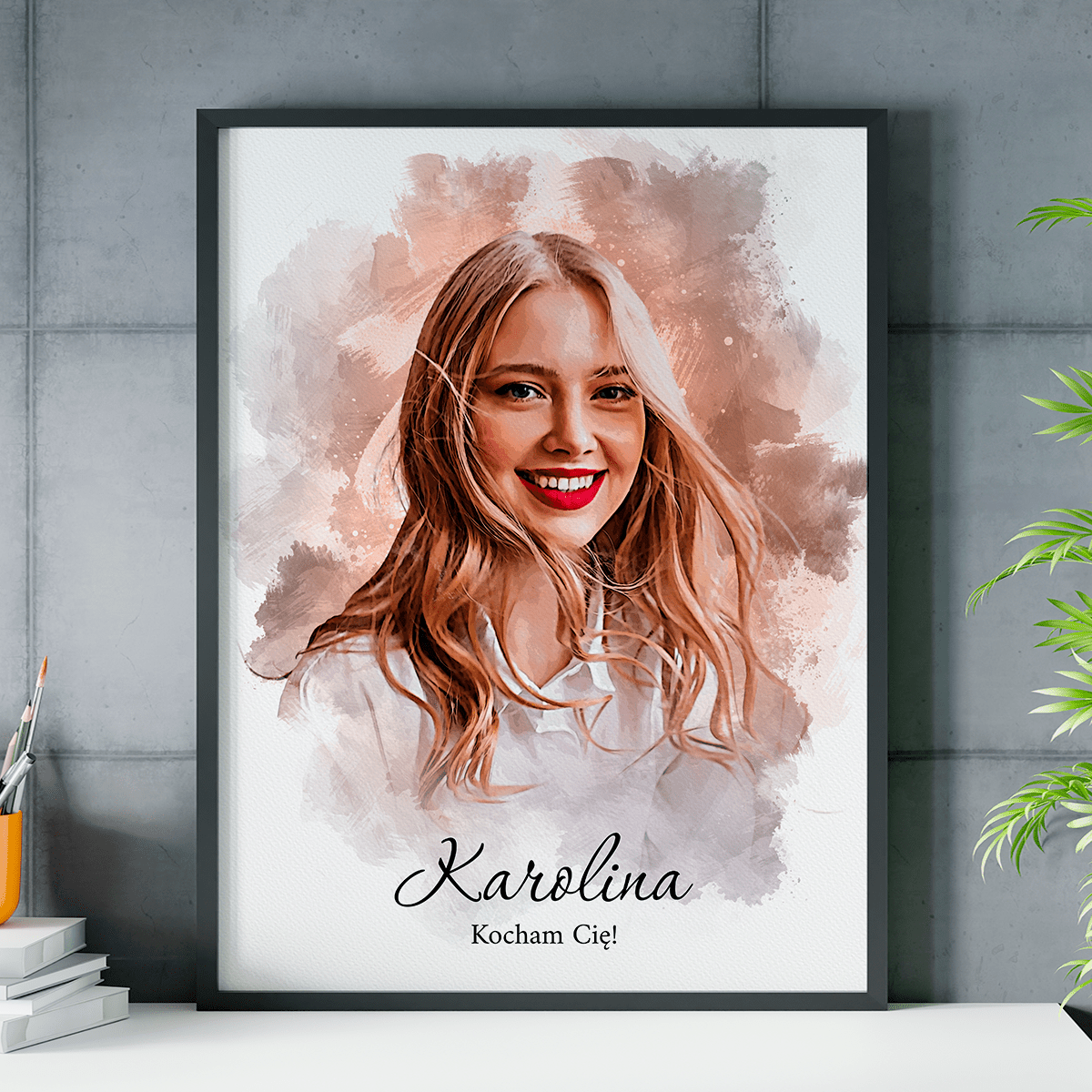Jak namalowane akwarelą - plakat, spersonalizowany prezent dla niej - idamell.com