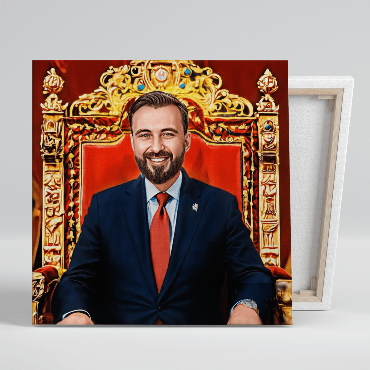 Jak prezydent - druk na płótnie, spersonalizowany prezent dla niego - idamell.com