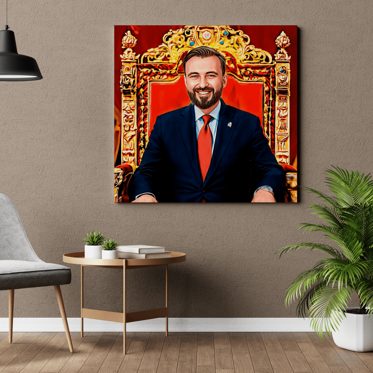 Jak prezydent - druk na płótnie, spersonalizowany prezent dla niego - idamell.com
