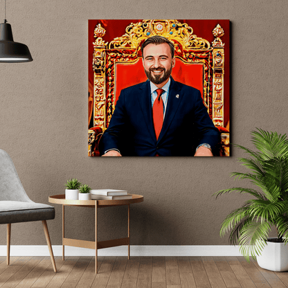 Jak prezydent - druk na płótnie, spersonalizowany prezent dla niego - idamell.com