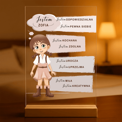 Jaka jestem - Druk na szkle, spersonalizowany prezent dla dziecka - idamell.com