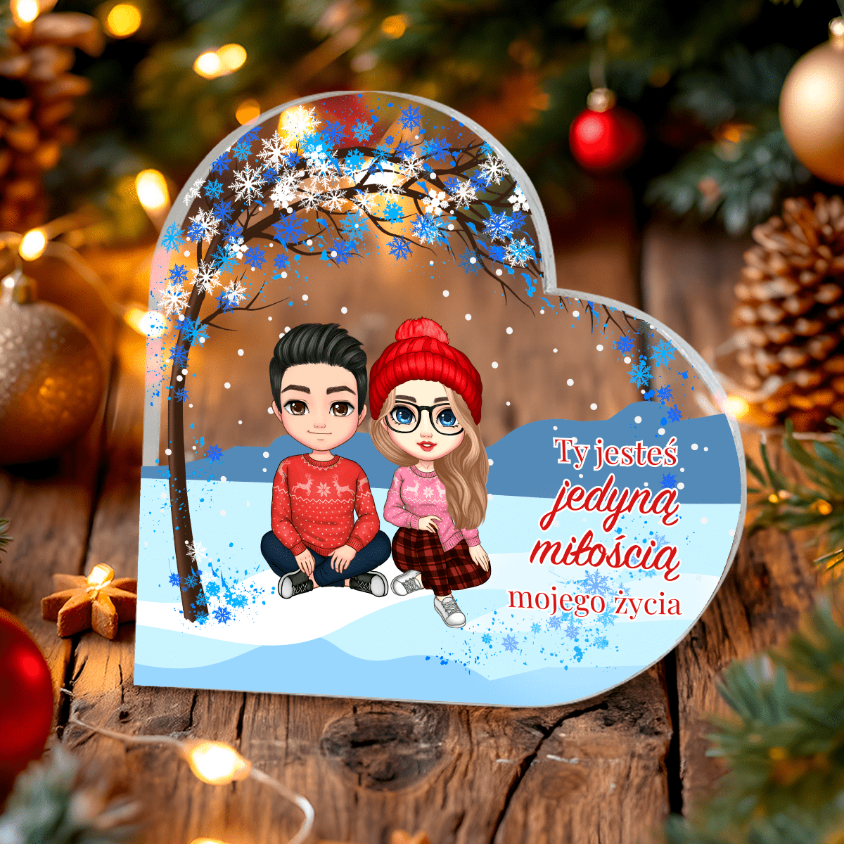 Jedyna miłość życia Clipart - Druk na szkle, spersonalizowany prezent dla dziewczyny - idamell.com