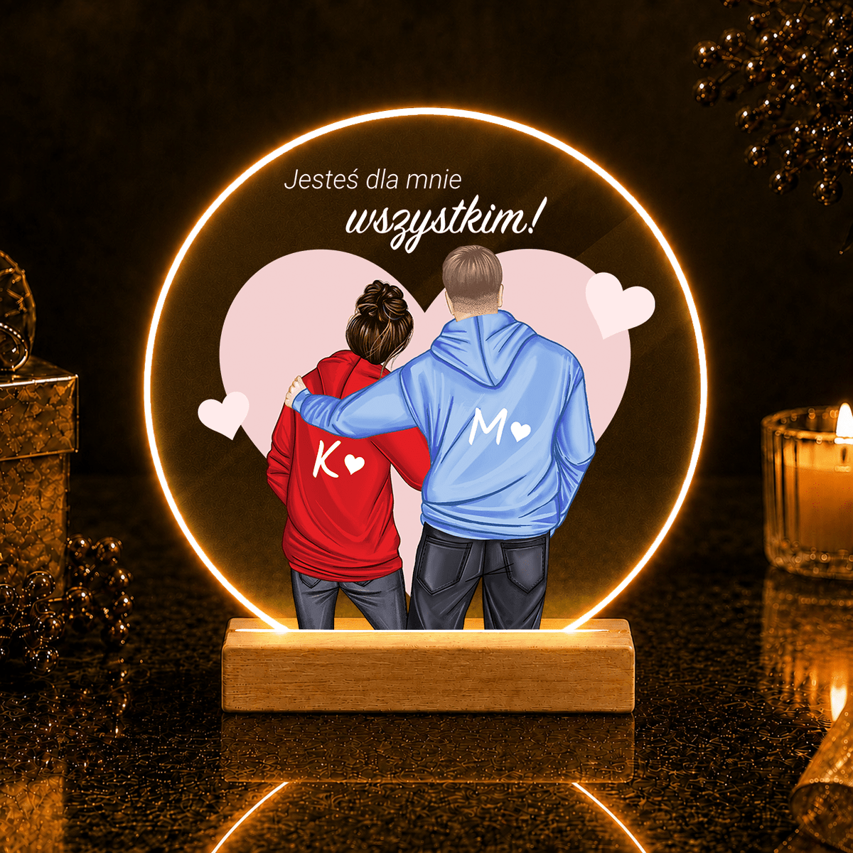 Jesteś dla mnie wszystkim! Clipart - Druk na szkle, spersonalizowany prezent dla niego - idamell.com