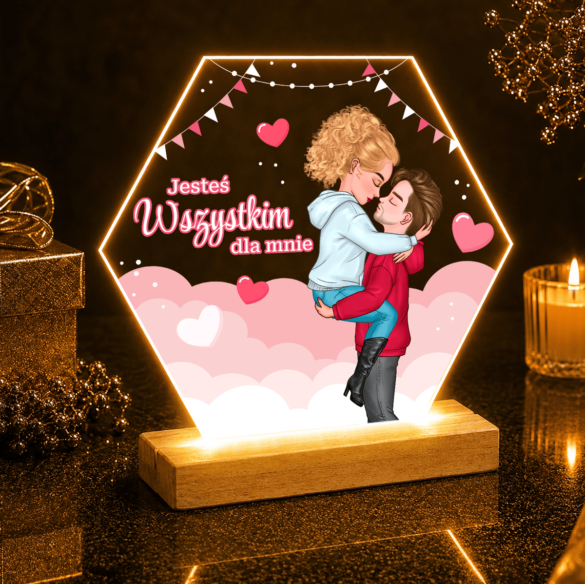 Jesteś dla mnie wszystkim Clipart - Druk na szkle, spersonalizowany prezent dla niej - idamell.com