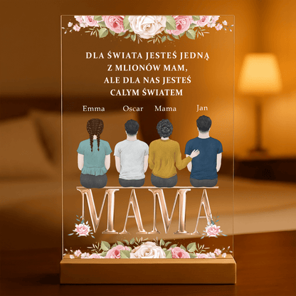 Jesteś dla nas całym światem - Druk na szkle, spersonalizowany prezent dla mamy - idamell.com