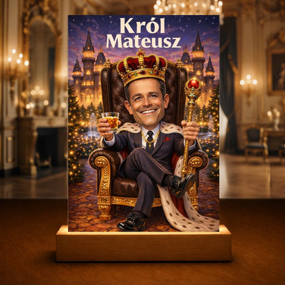 Jesteś królem! - Druk na szkle, spersonalizowany prezent dla niego - idamell.com