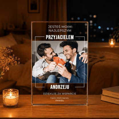 Jesteś moim przyjacielem - Druk na szkle, spersonalizowany prezent dla przyjaciela - idamell.com