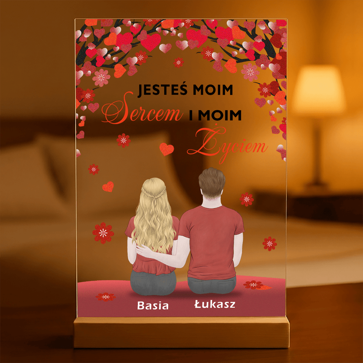 Jesteś moim sercem - Druk na szkle, spersonalizowany prezent - idamell.com