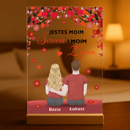 Jesteś moim sercem - Druk na szkle, spersonalizowany prezent - idamell.com