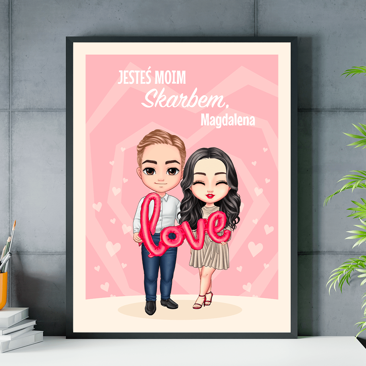 Jesteś moim skarbem Clipart - plakat, spersonalizowany prezent dla niej - idamell.com