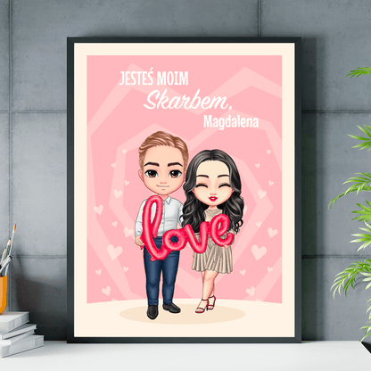 Jesteś moim skarbem Clipart - plakat, spersonalizowany prezent dla niej - idamell.com