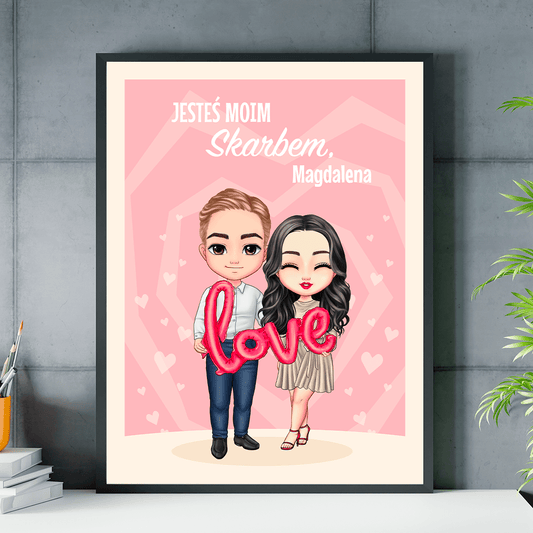 Jesteś moim skarbem Clipart - plakat, spersonalizowany prezent dla niej - idamell.com