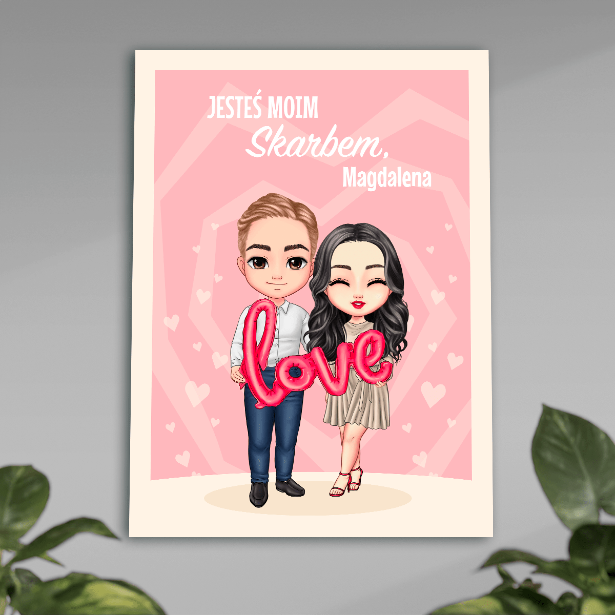 Jesteś moim skarbem Clipart - plakat, spersonalizowany prezent dla niej - idamell.com