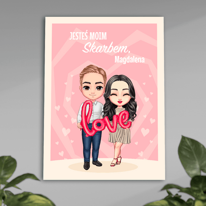 Jesteś moim skarbem Clipart - plakat, spersonalizowany prezent dla niej - idamell.com