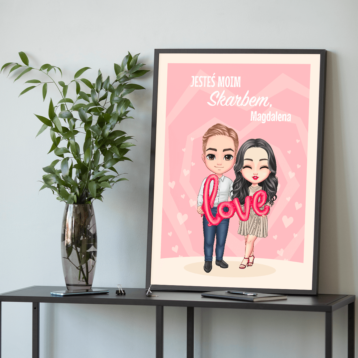 Jesteś moim skarbem Clipart - plakat, spersonalizowany prezent dla niej - idamell.com