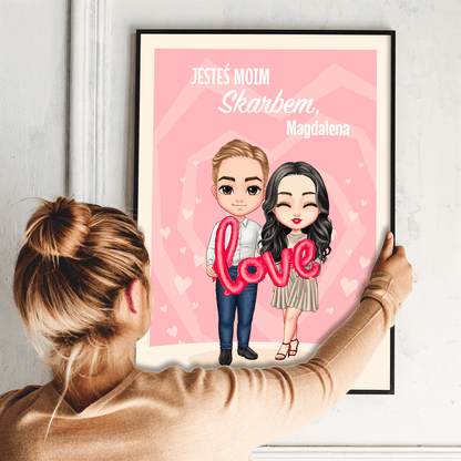 Jesteś moim skarbem Clipart - plakat, spersonalizowany prezent dla niej - idamell.com