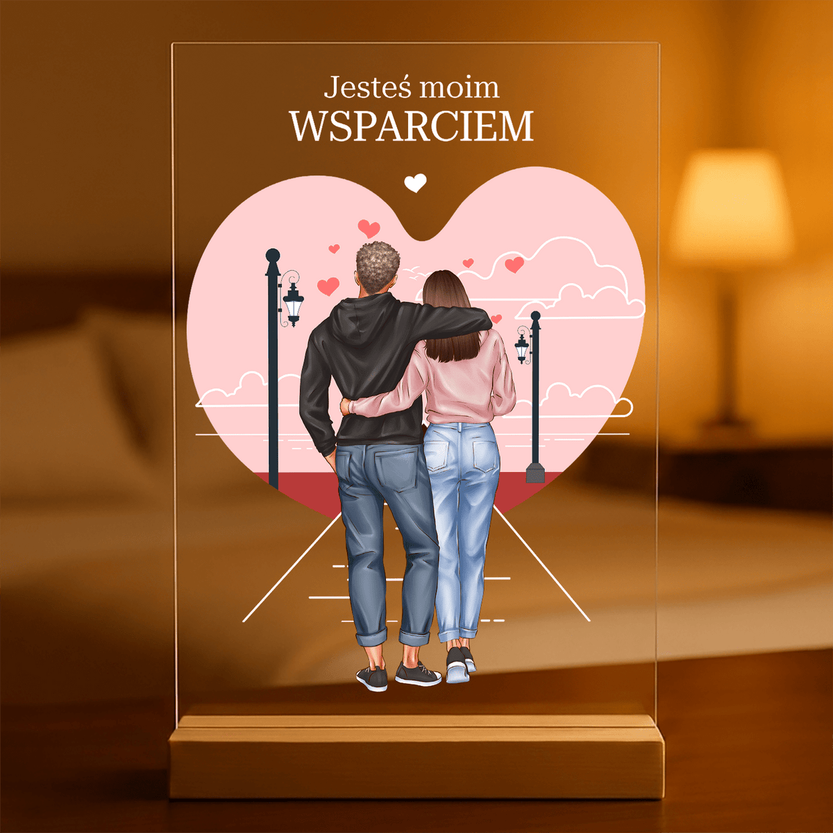 Jesteś moim wsparciem - Druk na szkle, spersonalizowany prezent dla niego - idamell.com