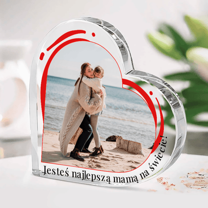 Jesteś najlepszą mamą! - Szklane serce, spersonalizowany prezent dla mamy - idamell.com