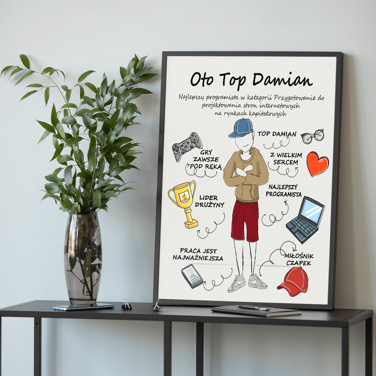 Jesteś TOP - plakat, spersonalizowany prezent dla niego - idamell.com