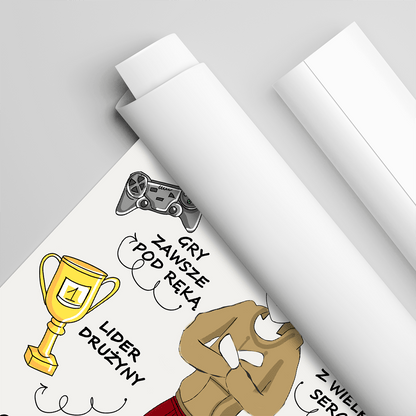 Jesteś TOP - plakat, spersonalizowany prezent dla niego - idamell.com