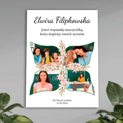 Jesteś wspaniałą nauczycielką - plakat, spersonalizowany prezent dla nauczyciela - idamell.com