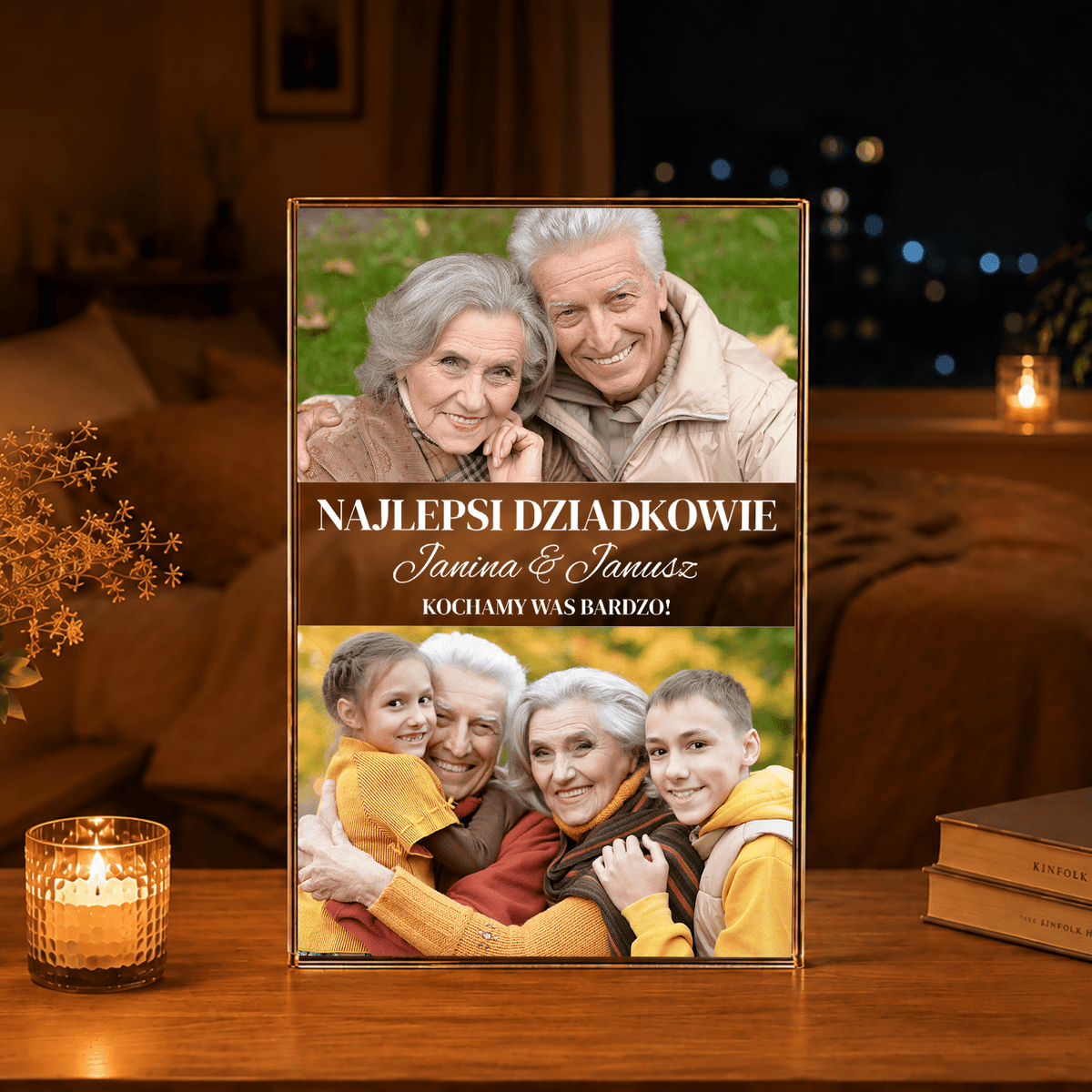 Jesteście wyjątkowymi dziadkami - Druk na szkle, spersonalizowany prezent dla dziadków - idamell.com
