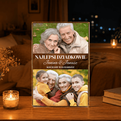 Jesteście wyjątkowymi dziadkami - Druk na szkle, spersonalizowany prezent dla dziadków - idamell.com