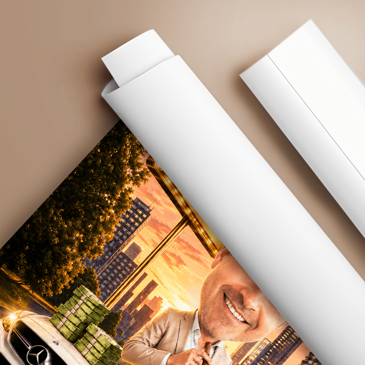 Karykatura mężczyzny na 50. - plakat, spersonalizowany prezent dla niego - idamell.com